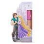 ColourPop Liquid Highlighter I See the Light tube displayed upright in Disney Tangled Rapunzel packaging with Flynn Rider, featuring a pink lantern-print cap and a clear bottle showing a sparkly champagne-gold dewy formula for a radiant glow.