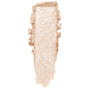 ColourPop Ladybird Super Shock Shadow swatch, a shimmering champagne‑beige with fine silver glitter, shown as a thick, creamy stroke highlighting metallic payoff and texture on a clean white background.