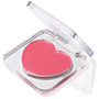 Adore You ColourPop Lip and Cheek Balm - heart-shaped rosy pink balm pan - sits in a clear square compact with a hinged lid half open, angled on a white background, highlighting the multiuse tint for lips and cheeks.