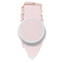 ColourPop Monster Super Shock Highlighter shown in an open white pot with a broad smear swatch behind it, revealing a silky pale pink, iridescent pearl glow, isolated on a clean white background.