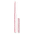 ColourPop Crème Gel Liner in Calabasas, a twist-up eyeliner pencil, shows the creamy tip extended with the cap beside it; metallic pink tube with white lettering and a doodle-printed cap of hearts and stars on a white background.